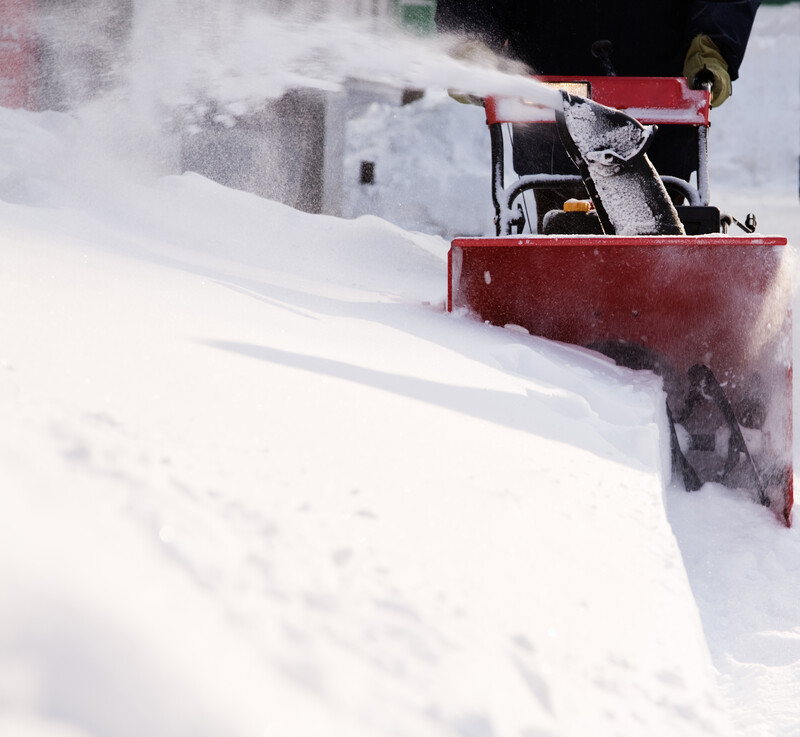Snowblower in use